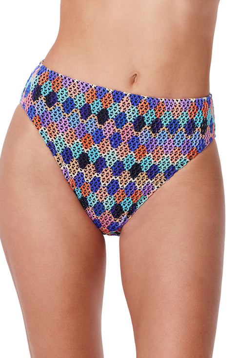 Profile by Gottex Retro Riviera High Waist Netted Crochet Swim Bottom